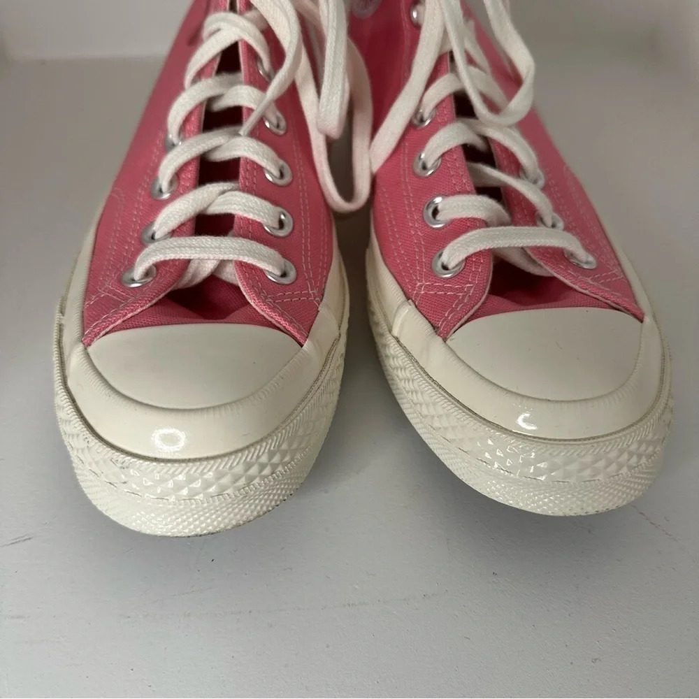 Comme Des Garçons Play × Converse Pink Sneakers SZ W9 - Picture 3 of 8